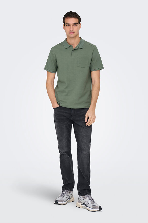 Only & Sons Polo de manga curta verde