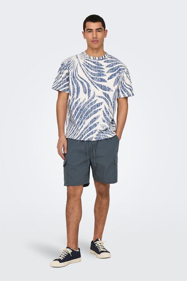 Only & Sons T-shirt de manga curta estampada azul