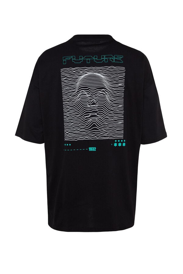 Trendyol T-shirt algod&atilde;o preto