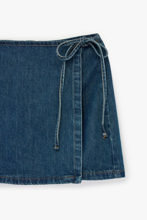 Koton Saia-cal&ccedil;&atilde;o em denim azul