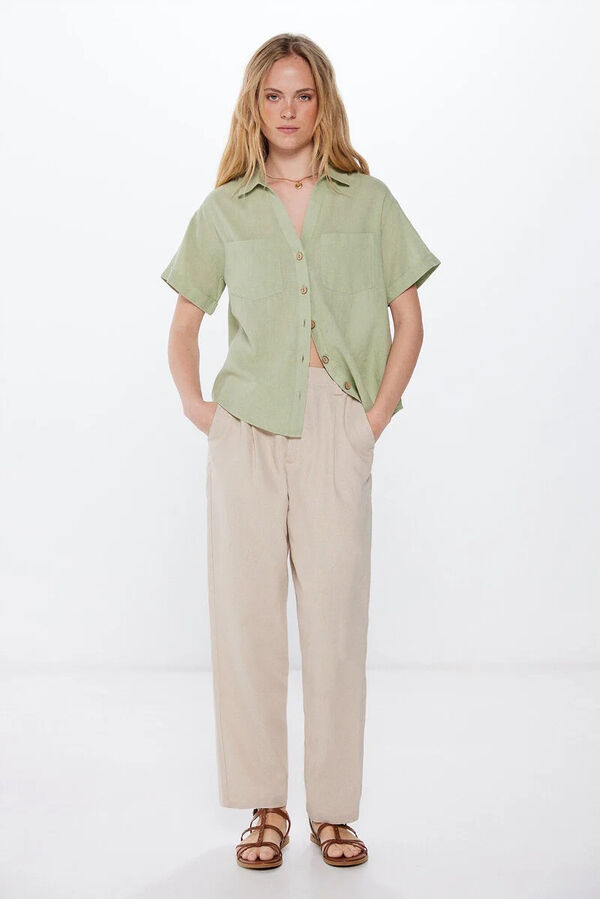 Springfield Cal&ccedil;as Chino Linho camel