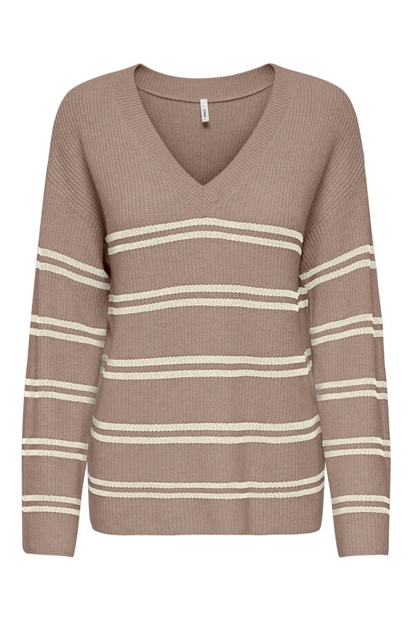 Only Jersey de rayas nude