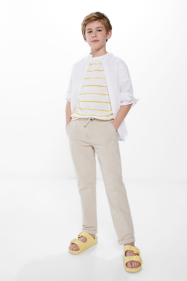 Springfield Kids Camisa lino ni&ntilde;o blanco