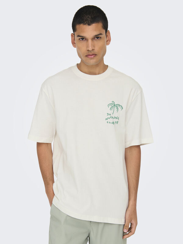 Only & Sons Camiseta manga corta print blanco