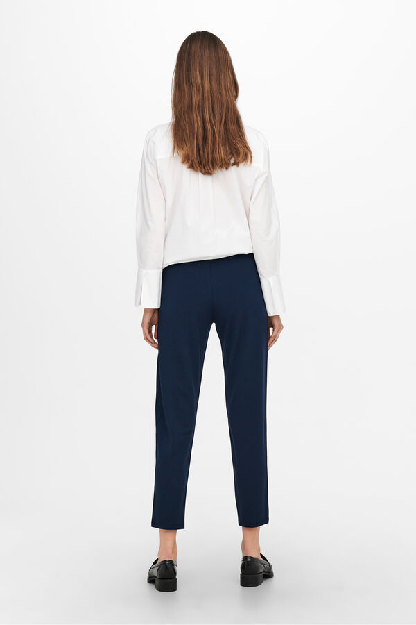 JDY Pantal&oacute;n recto pinzas azul