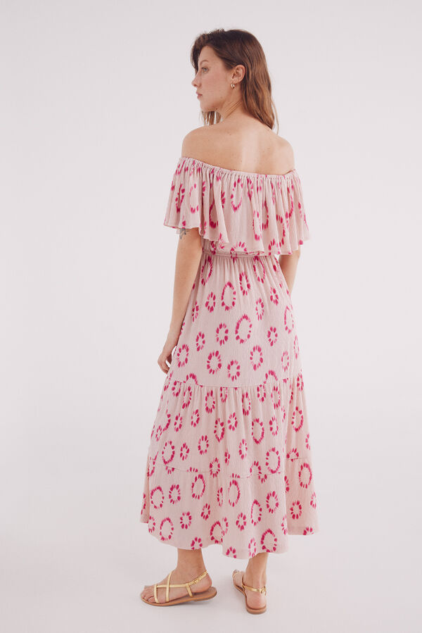 Springfield Vestido midi estampado com folho rosa