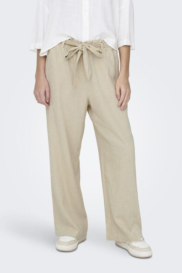 JDY Pantal&oacute;n largo de lino gris