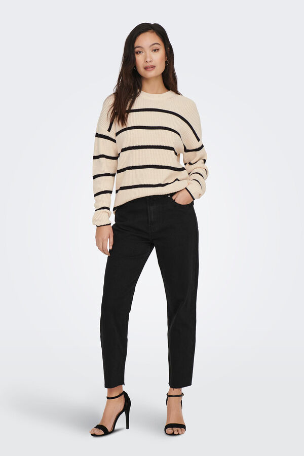 Only Jeans mom fit cintura subida preto