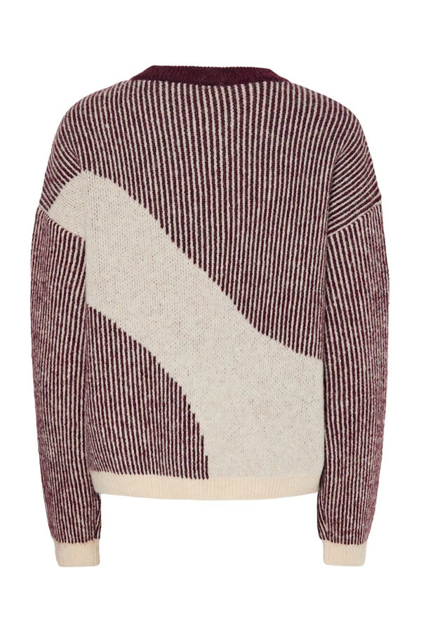 Pieces Jersey bicolor cuello contraste rojo