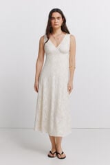 Springfield Vestido de al&ccedil;as bordado flor castanho