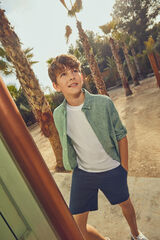 Springfield Kids Camisa lino niño verde