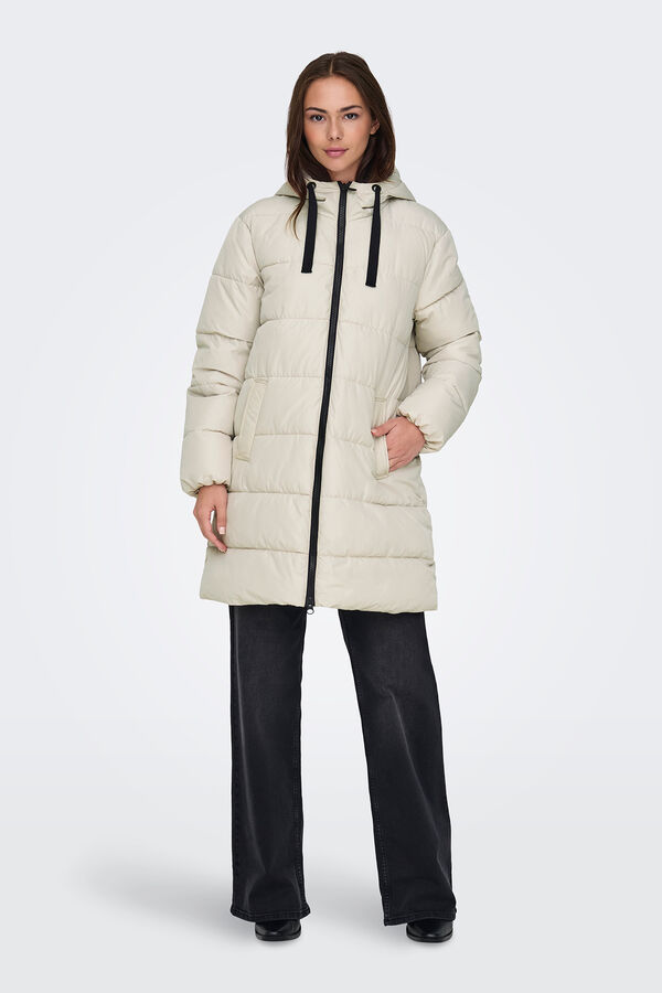 Only jaqueta de inverno cinzento