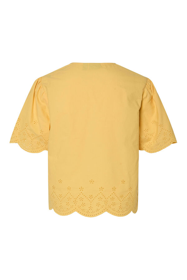 Pieces Blusa de manga curta amarelo