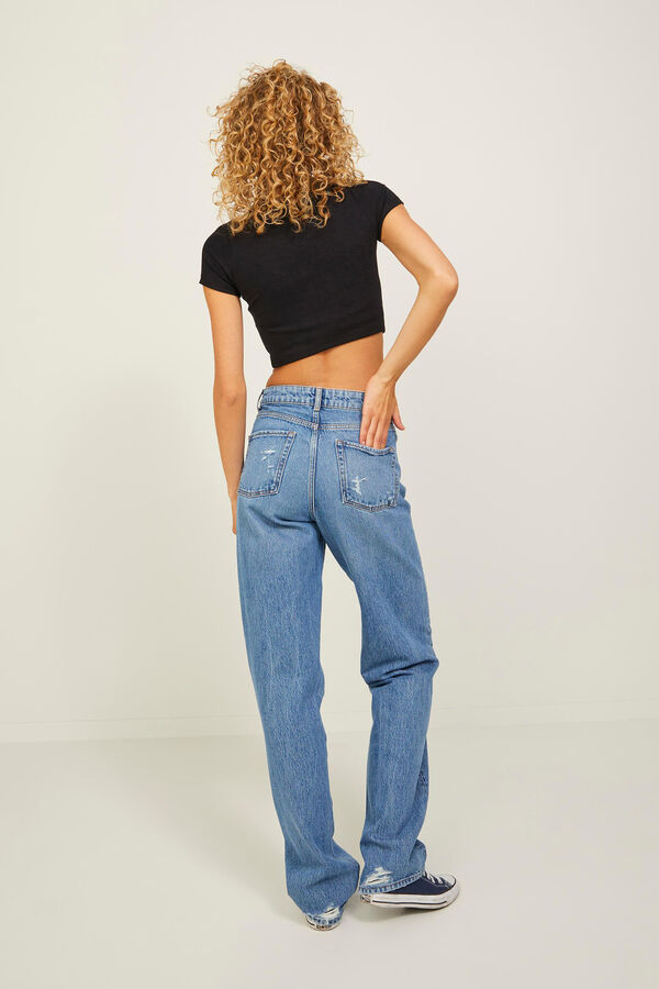 Jack & Jones T-shirt nervuras b&aacute;sica preto