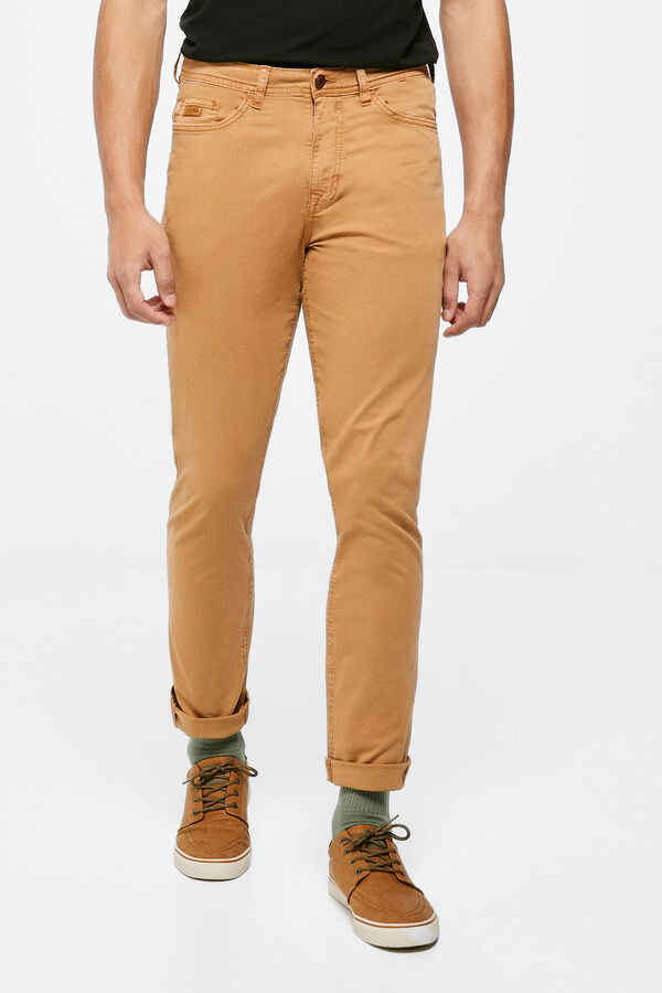 Springfield Pantalón 5 bolsillos ligero color slim lavado tostado