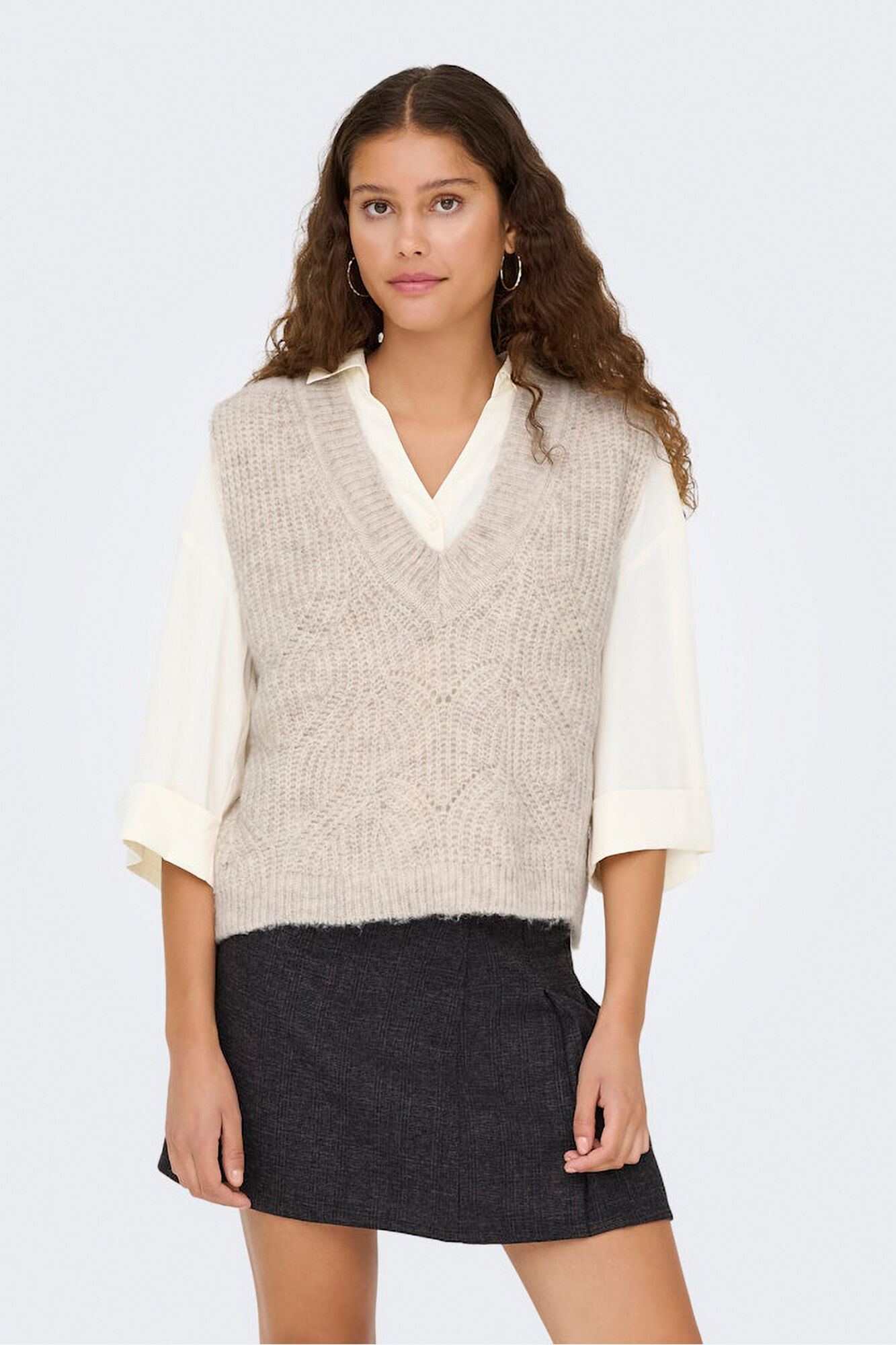 Only Chaleco estructura cuello pico