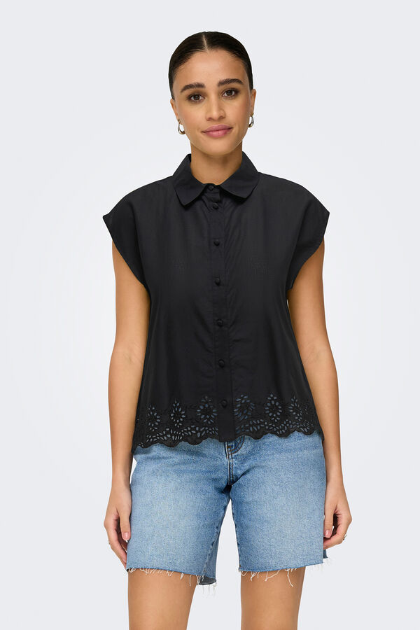 Only Camisa mangas de regular fit preto