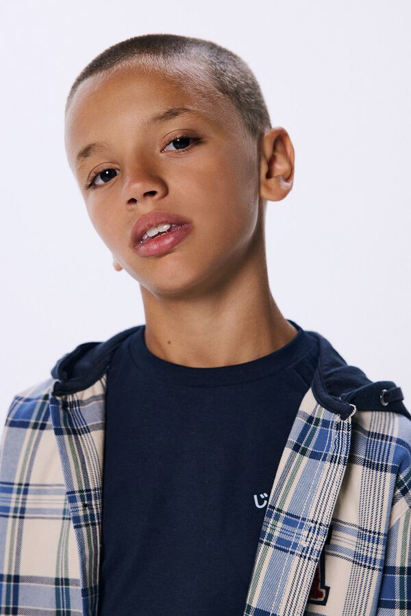 Springfield Kids Camisa cuadros capucha ni&ntilde;o blanco