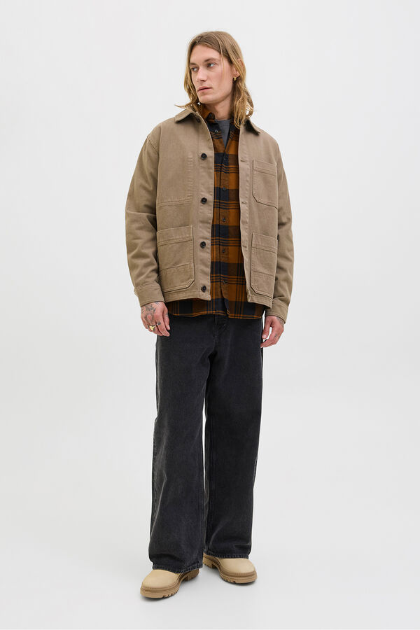 Jack & Jones Camisa regular fit cuadros marr&oacute;n