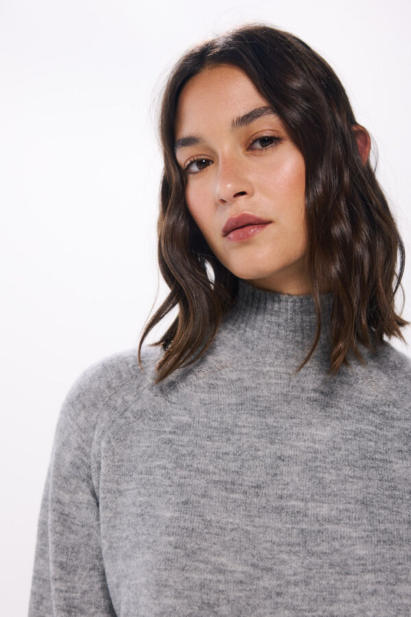 Springfield Su&eacute;ter longo com gola perkins cinzento