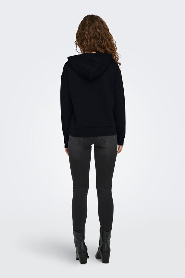 Only Sweatshirt com capuz preto