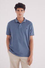 Springfield Polo piqu&eacute; detalhes contraste regular fit azul