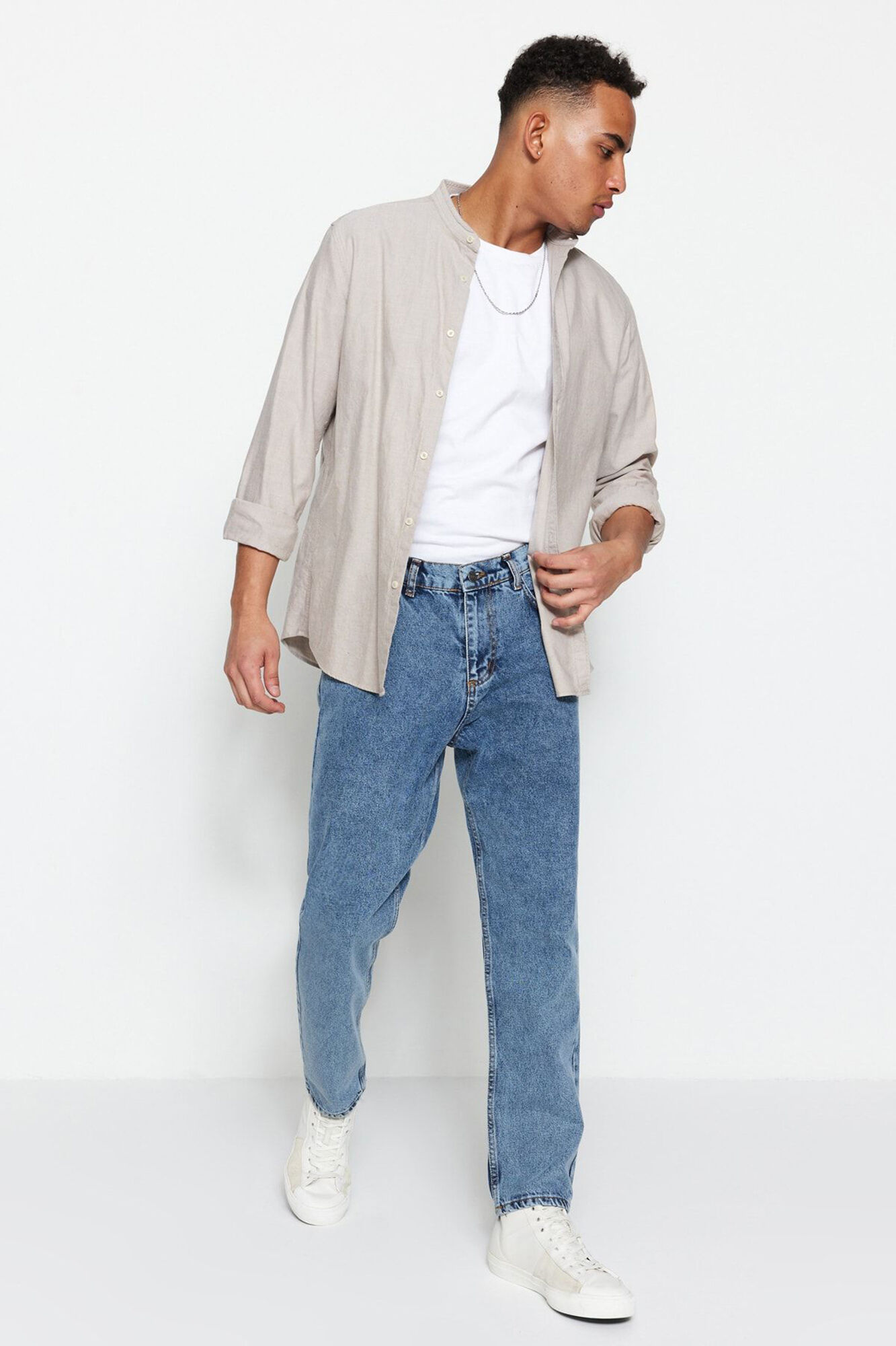 Trendyol Cal&ccedil;a jeans masculina comum