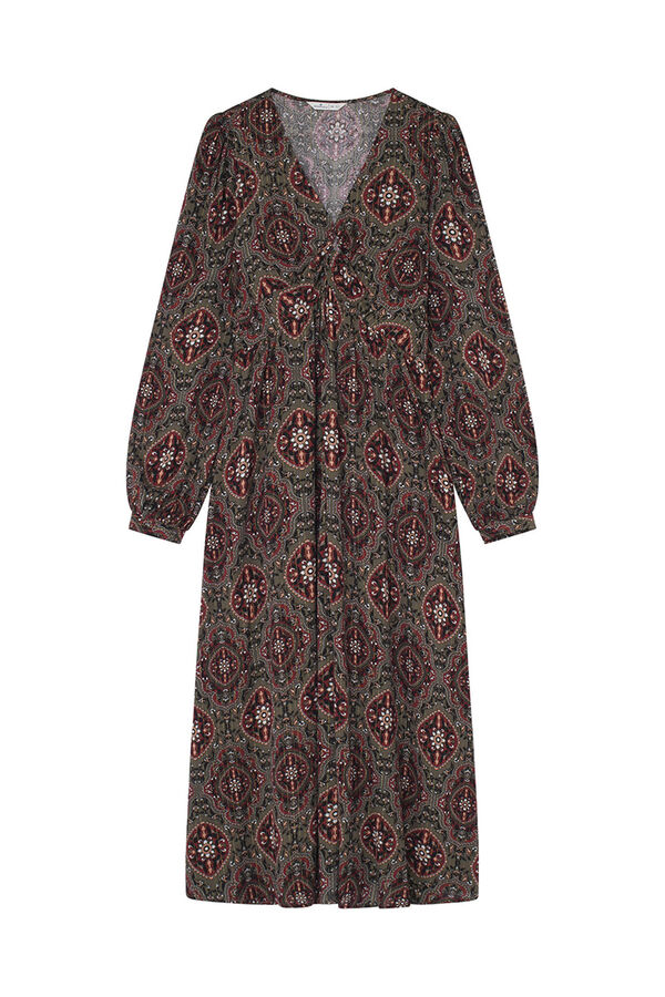 Springfield Vestido Midi Nudo Pecho kaki