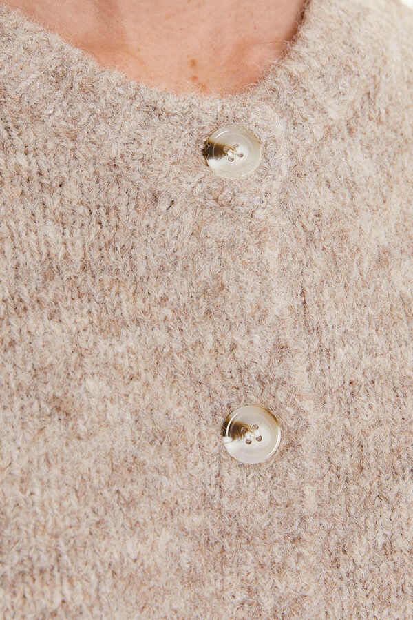 System Action C&aacute;rdigan pelo botones marfil