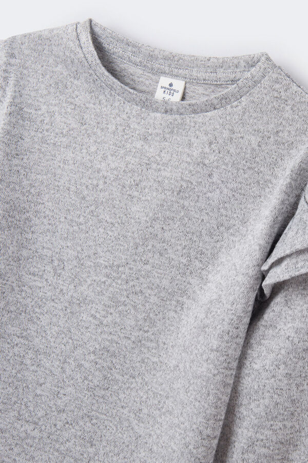 Springfield Kids Camiseta manga larga volantes ni&ntilde;a gris