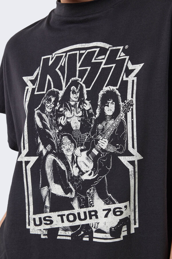 Noisy May T-shirt manga curta "KISS" cinzento