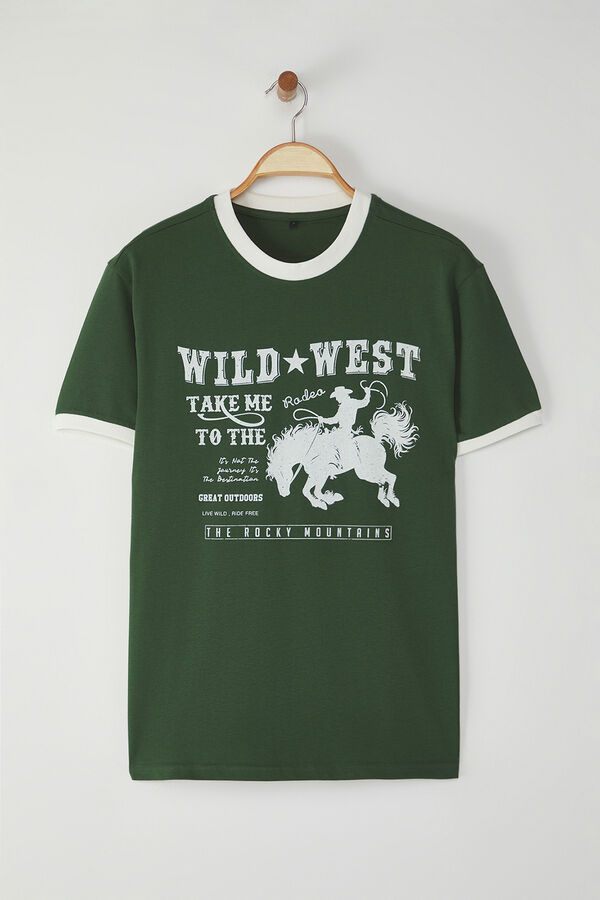 Trendyol T-shirt oversize de manga curta Caqui escuro