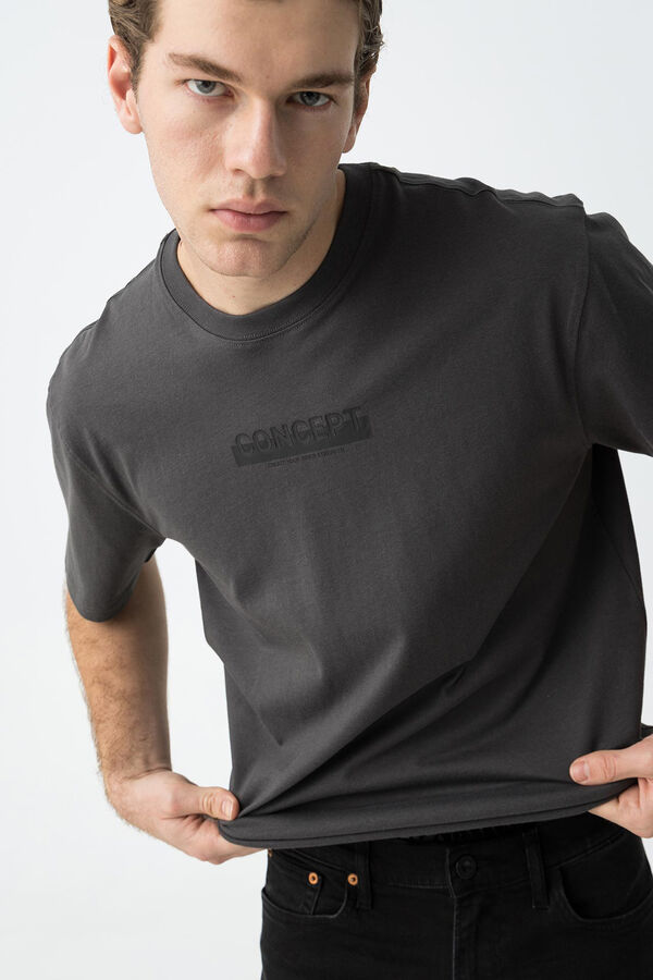 Tiffosi T-shirt estampada  cinzento