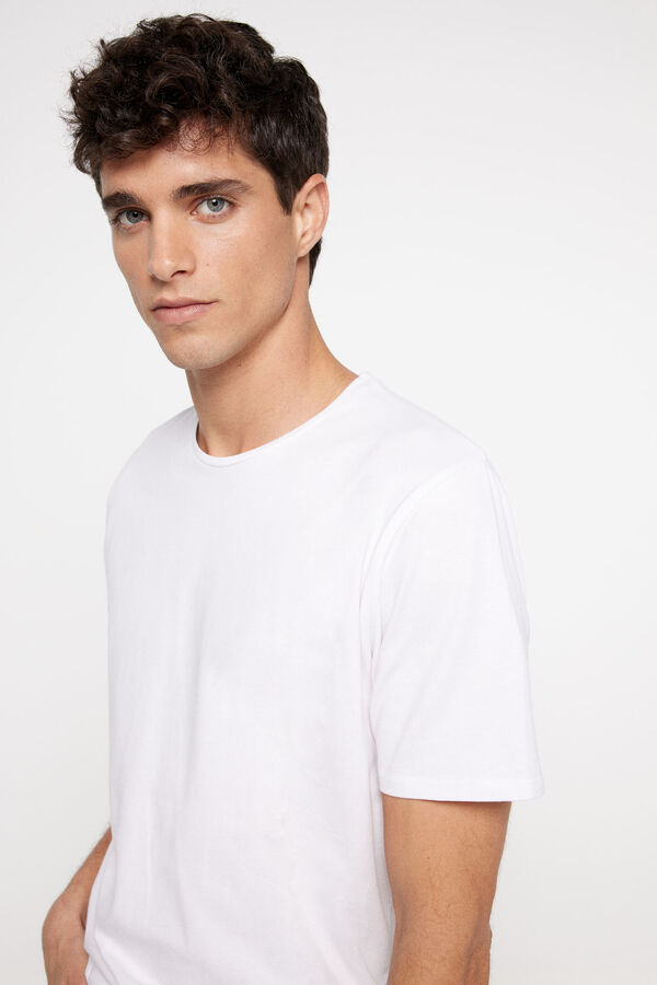Springfield Camiseta cuello redondo elastan blanco