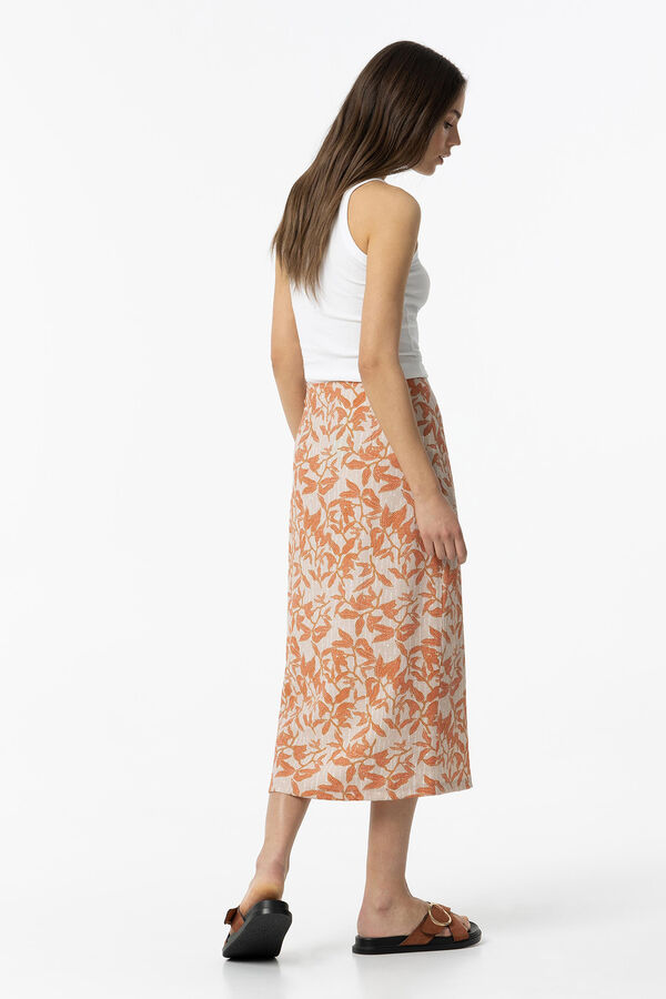 Tiffosi Saia midi estampado efeito enrugado rosa