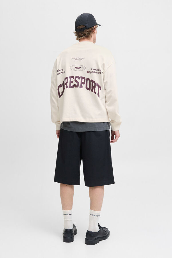 Jack & Jones sweatshirt cropped com itens essenciais para atletismo branco