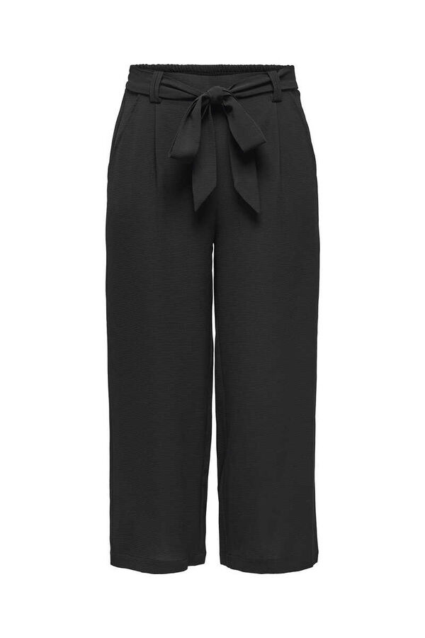 Only Pantal&oacute;n tobillero ancho tiro alto negro