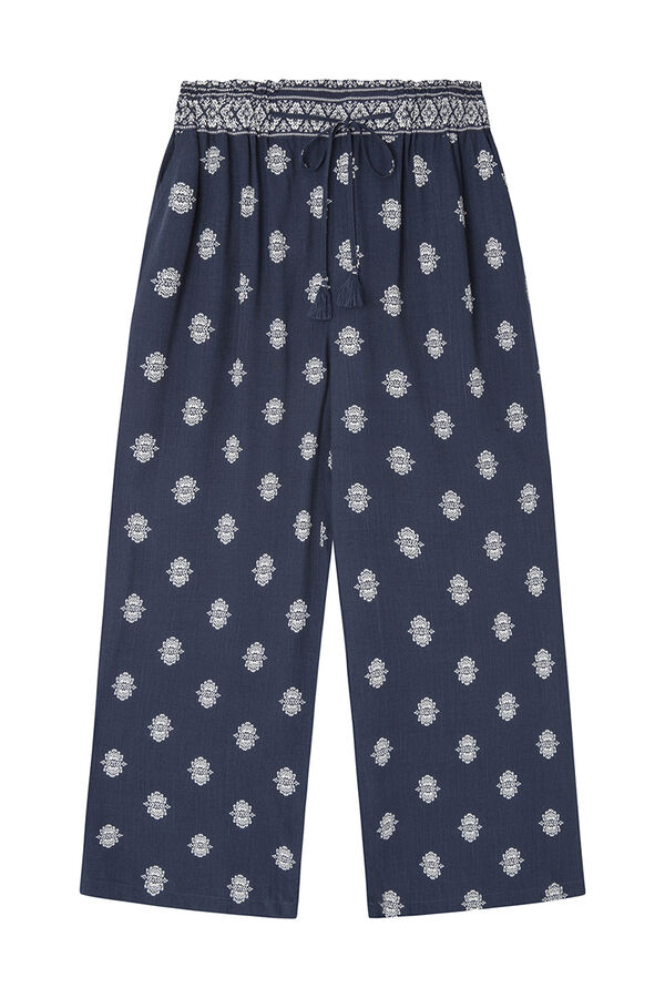Springfield Pantalones palazzo viscosa r&uacute;stica azul
