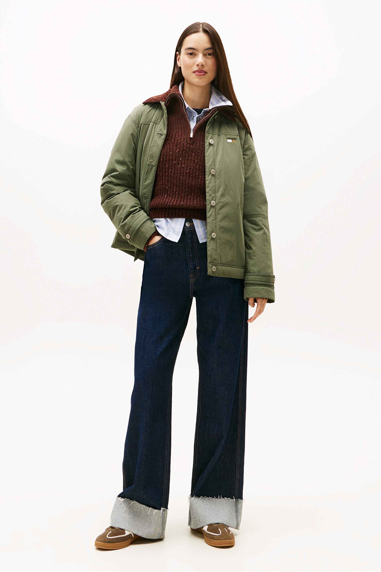 Tommy Jeans Casaco forrada com gola de veludo cotel&ecirc; 