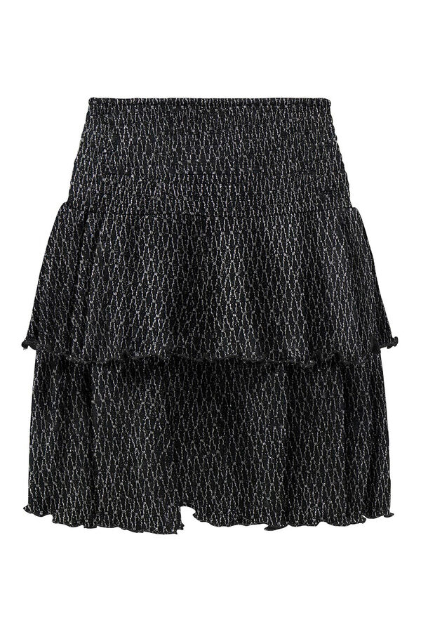 Only Girls Falda de capas con purpurina negro