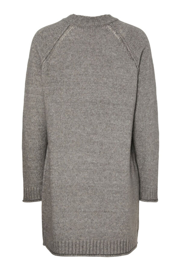 Pieces Vestido punto cuello levantado gris