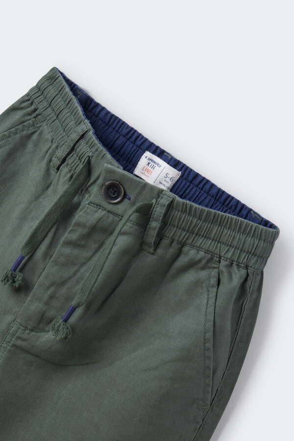 Springfield Kids Pantalon chino lino ni&ntilde;o verde