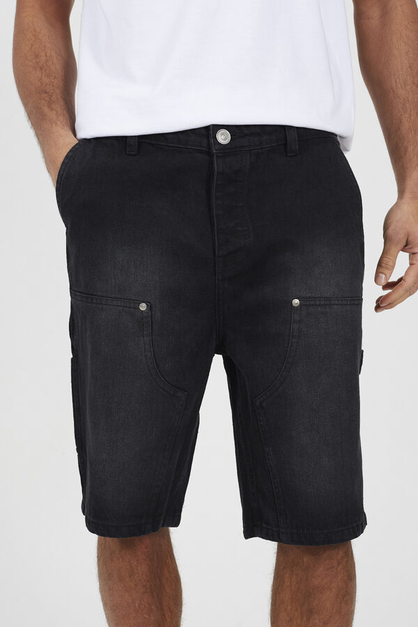 Brave Soul Shorts denim soltos cinzento