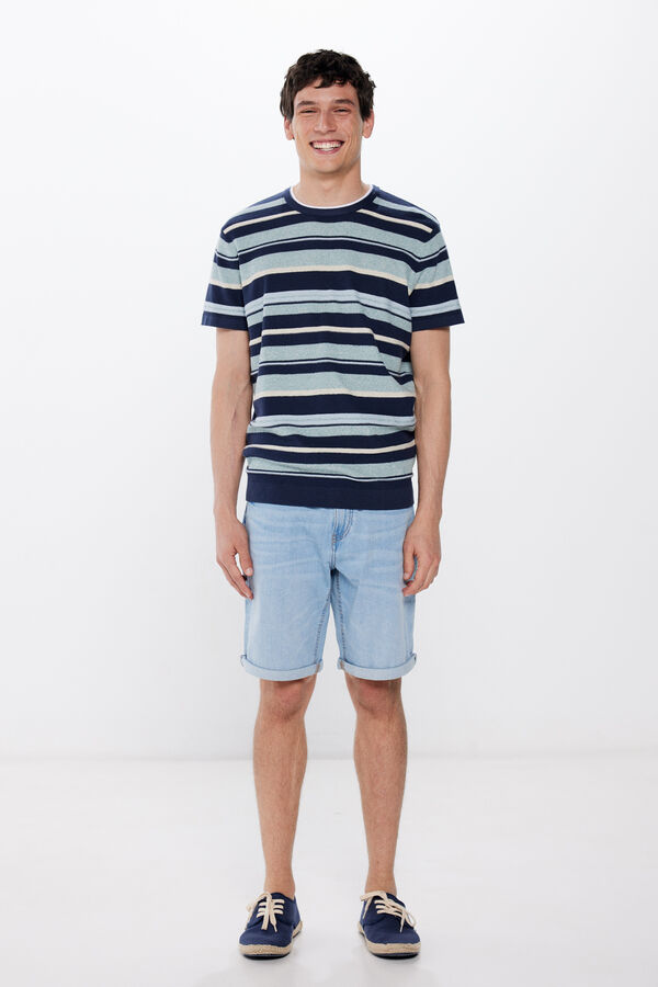 Springfield Camisola manga curtas riscas azul