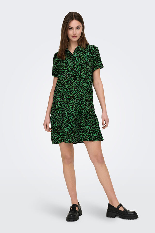 JDY Vestido camisero corto verde