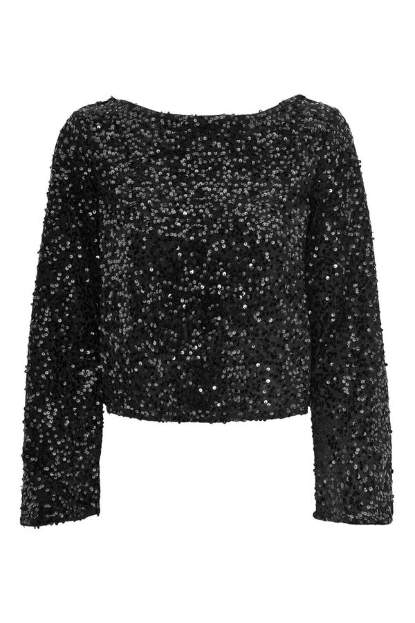 JDY Top de lantejoulas  preto