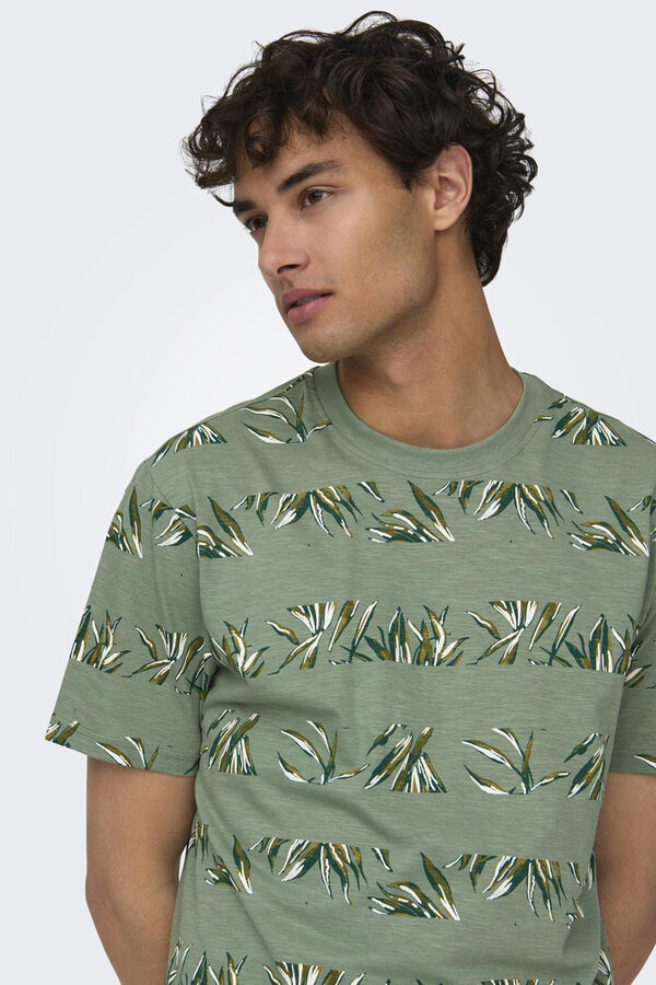 Only & Sons Camiseta estampado palmeras verde