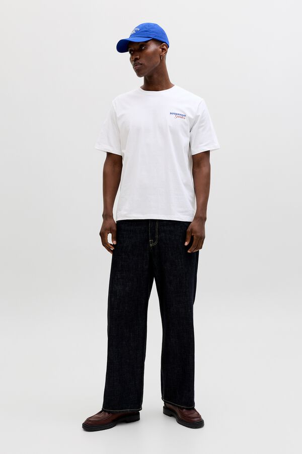 Jack & Jones Camiseta relaxed backprint blanco
