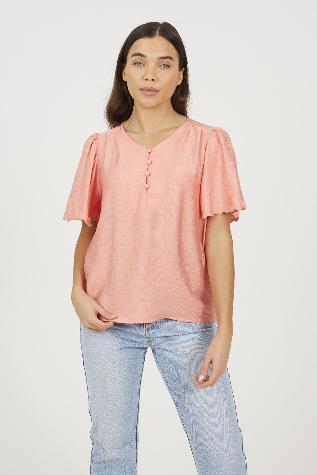 Brave Soul Blusa manga curta com bot&otilde;es