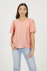 Brave Soul Blusa manga curta com botões borgonha